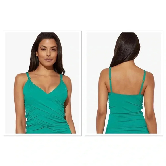 Bleu Rod Beattie Grotto Goddess Draped Tankini Top - Picture 1 of 8